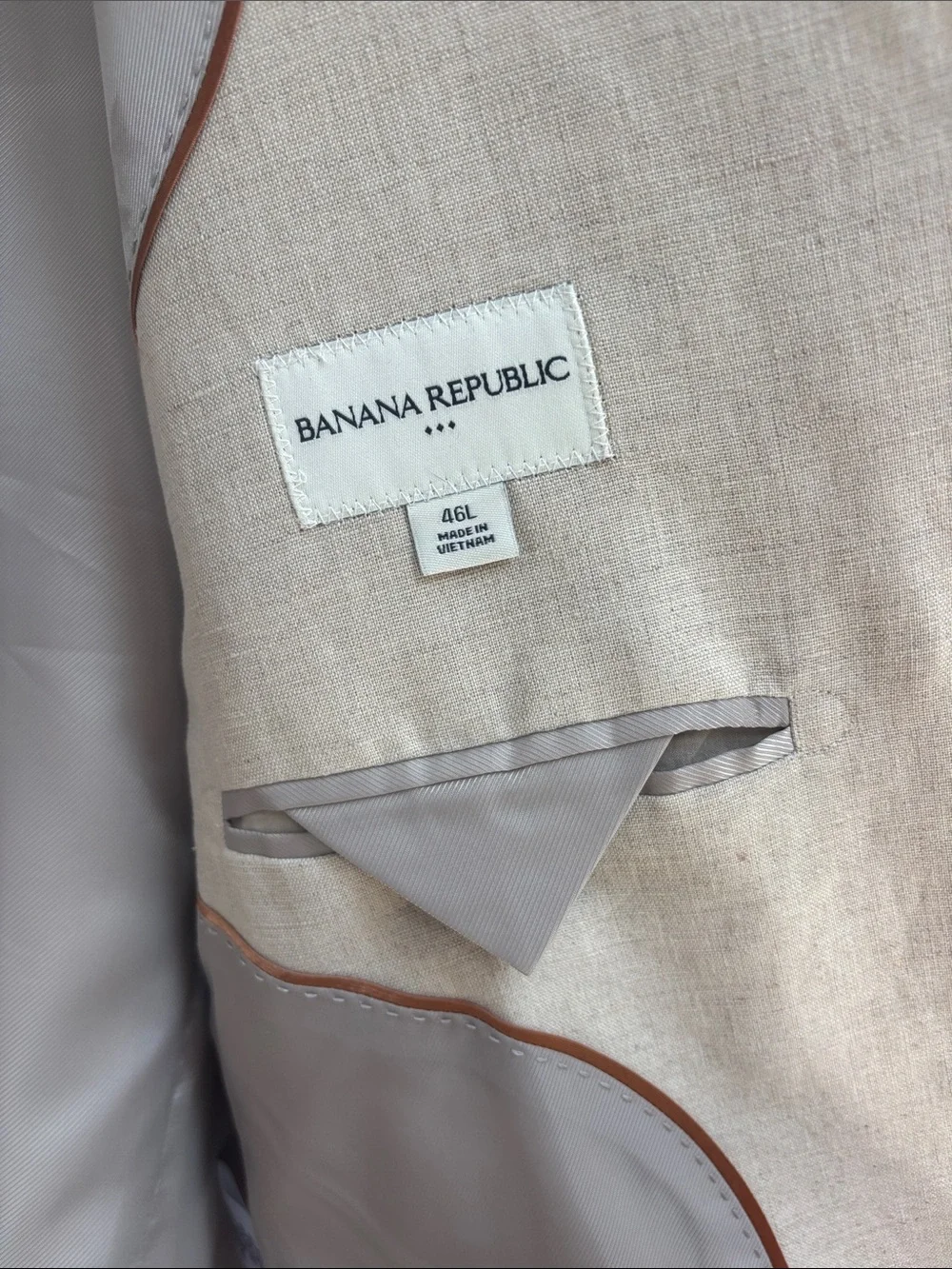 Men's Banana Republic Cream Linen Blazer - Classic Single-Breasted Jacket